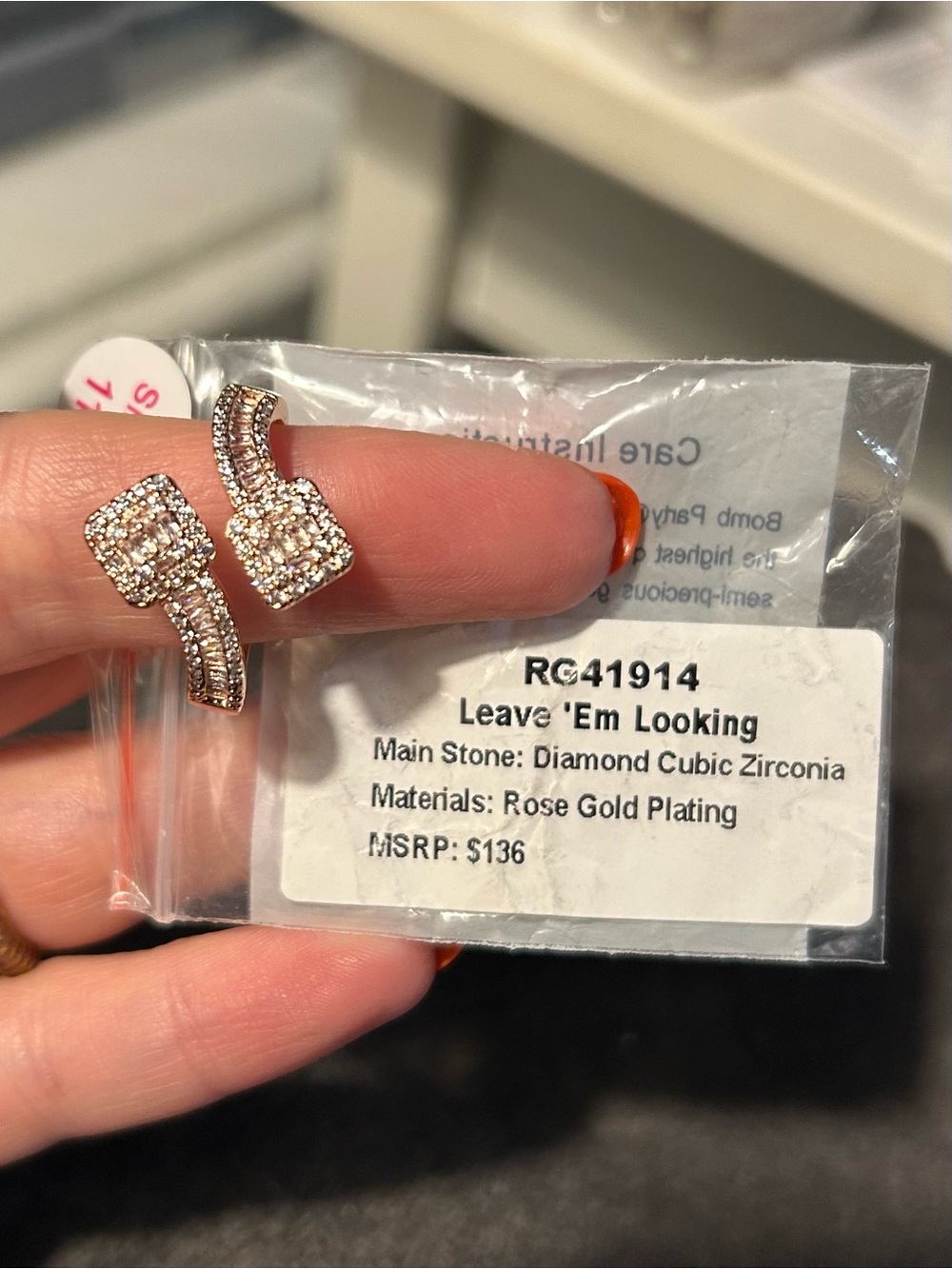 bp Rose Gold Pave Cubic Zirconia Women's Ring